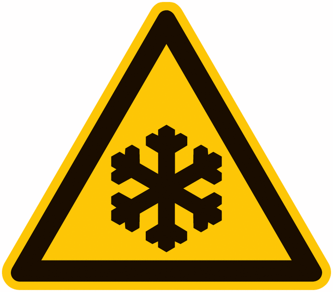 Symbol-Warnschilder "Warnung vor Kälte"
