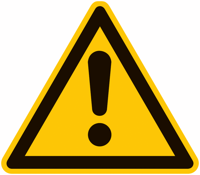 Symbol-Warnschilder "Warnung vor einer Gefahrenstelle"