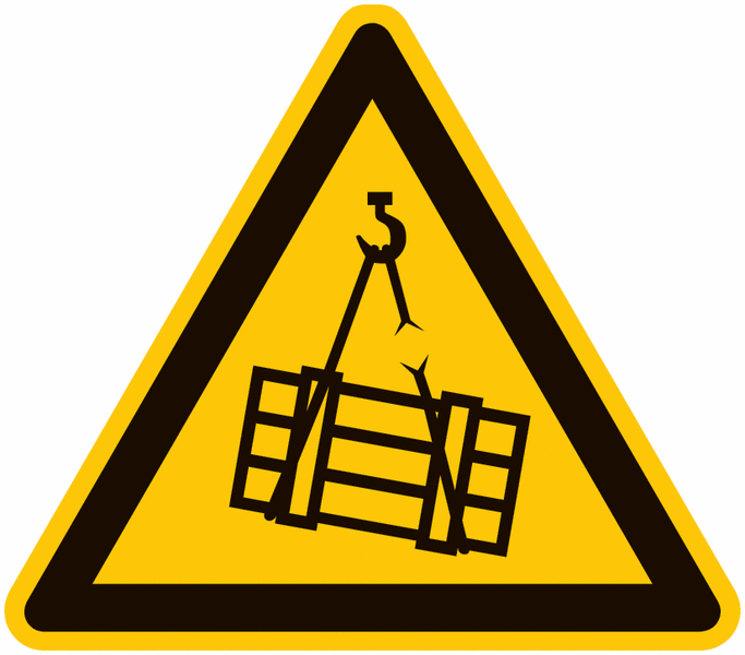 Symbol-Warnschilder "Warnung vor schwebender Last"
