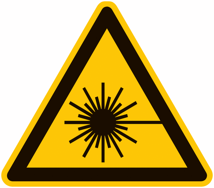 Symbol-Warnschilder "Warnung vor Laserstrahl"