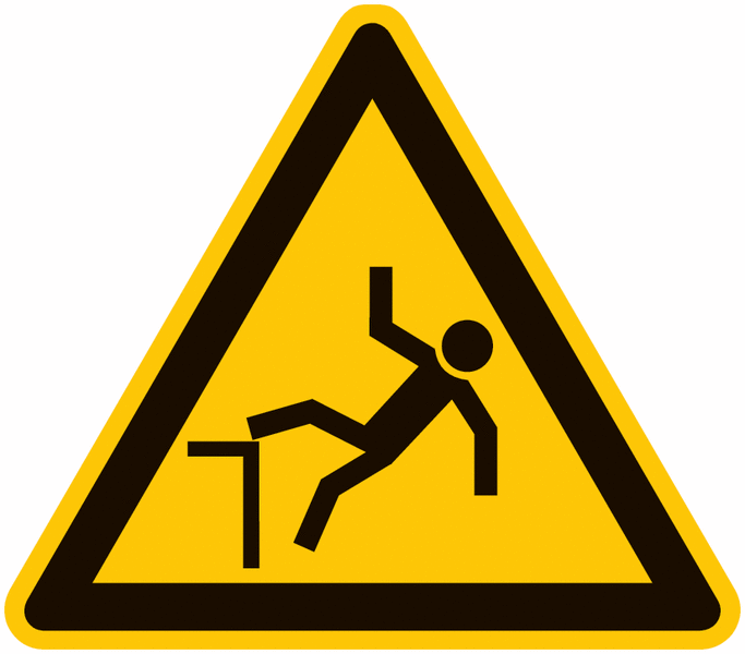 Symbol-Warnschilder "Warnung vor Absturzgefahr"