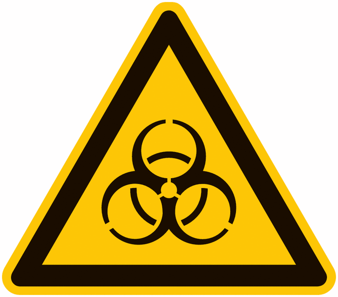 Symbol-Warnschilder "Warnung vor Biogefährdung"