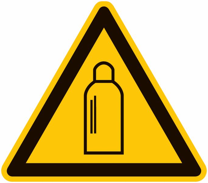 Symbol-Warnschilder "Warnung vor Gasflaschen"
