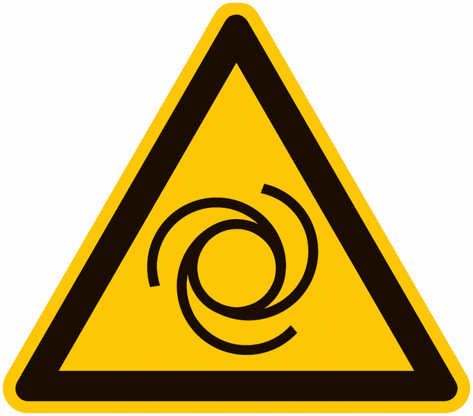 Symbol-Warnschilder "Warnung vor automatischem Anlauf"