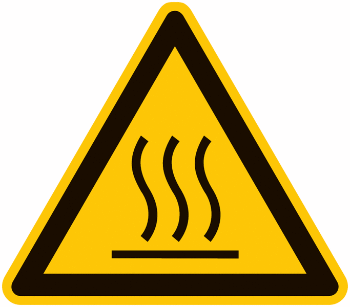 Symbol-Warnschilder "Warnung vor heißer Oberfläche"