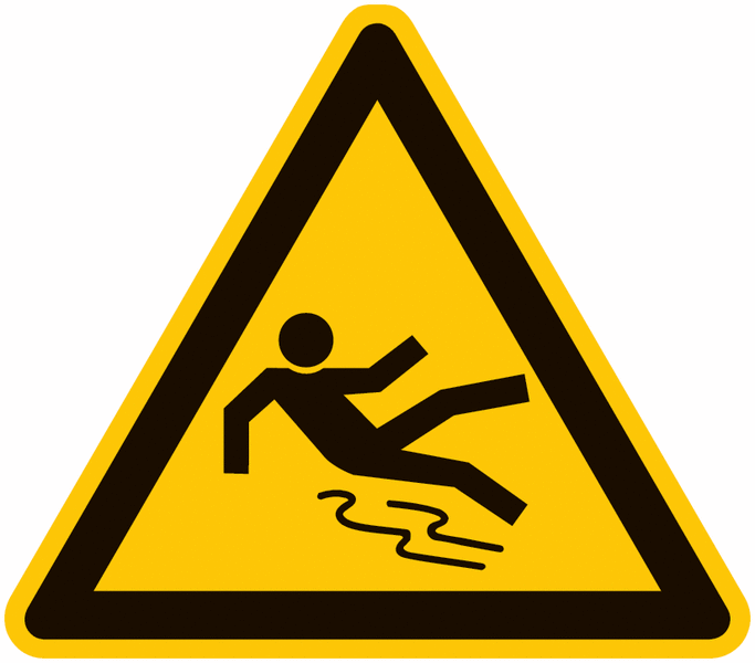 Symbol-Warnschilder "Warnung vor Rutschgefahr"