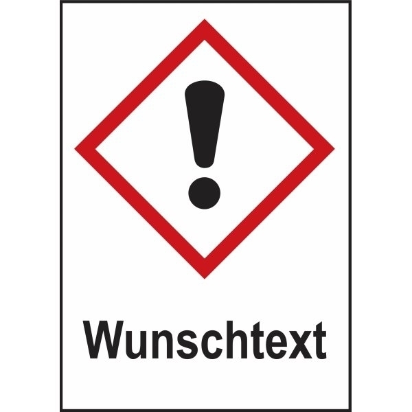 Gefahrstoffsymbol-Kombi-Kennzeichnung mit Text nach Wunsch, gemäß GHS/CLP-Verordnung