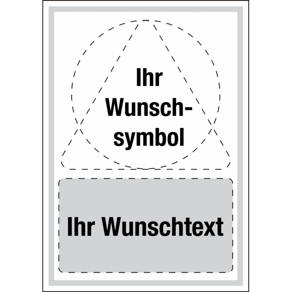 Kombi-Schilder mit Symbol und Text nach Wunsch, ISO 7010