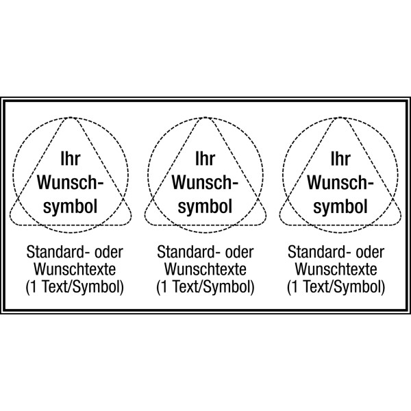 Mehrsymbol-Schilder mit 3 Symbolen und Text nach Wunsch, ASR A1.3-2013 und EN ISO 7010