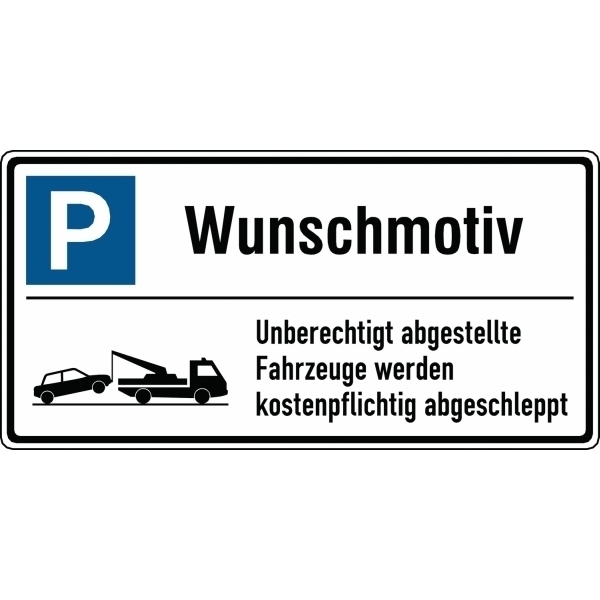 Parkplatz-Schilder mit Abschleppsymbol, individuell, Aluminium