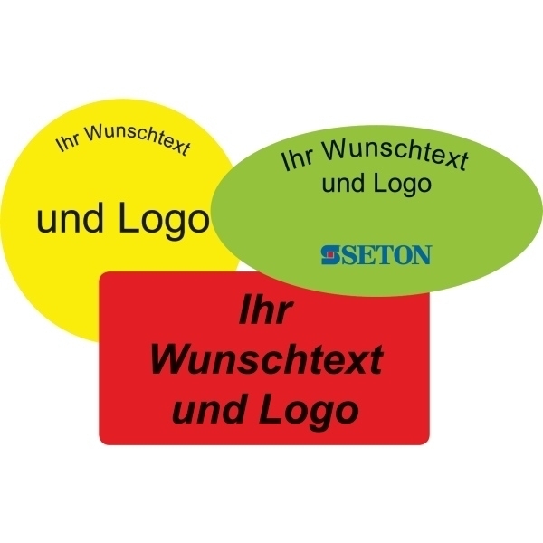 Rollen-Etiketten mit Text und Logo nach Wunsch, oval, Papier