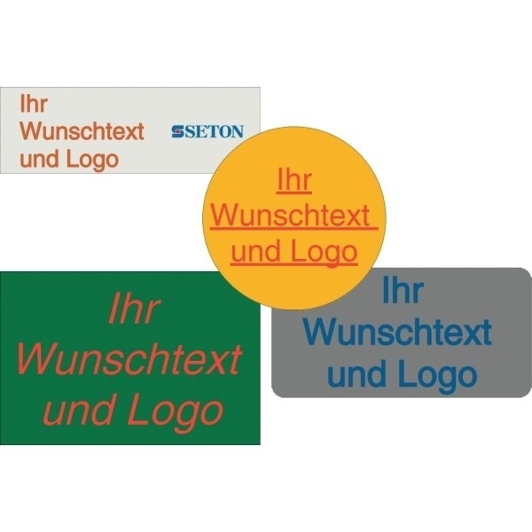 Rollen-Etiketten mit Text und Logo nach Wunsch, rechteckig, Polyesterfolie, wetterfest