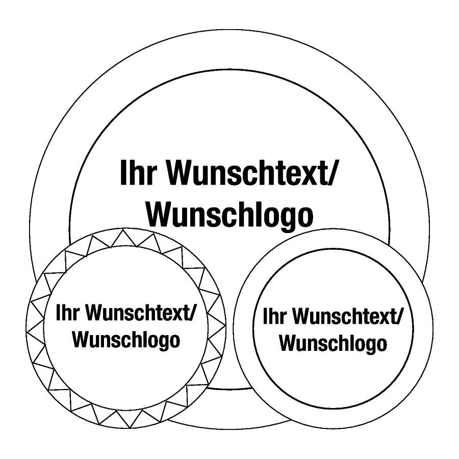 Rund-Siegel mit Text und Logo nach Wunsch