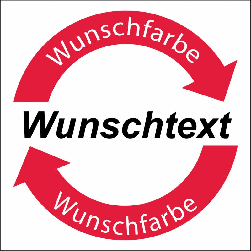 Symbol-Wertstoff-Aufkleber / Schilder "Text nach Wunsch"
