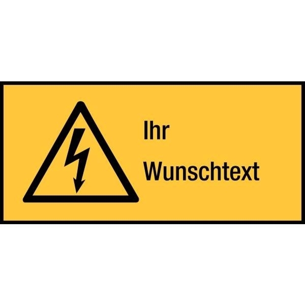 Warnsymbol-Kombi-Etiketten, Elektrotechnik mit Text nach Wunsch, praxiserprobt
