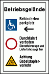 Sonderanfertigung Behindertenkennzeichnung Parkplatzkombischild
