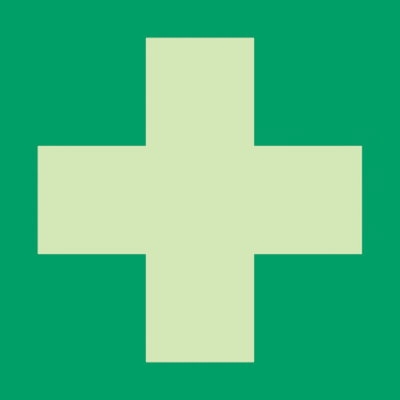 Grünes Erste-Hilfe-Kreuz