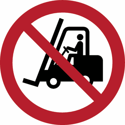 Verbotszeichen für Flurförderzeuge verboten