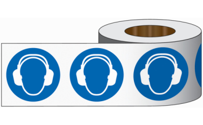 Wand-Markierband “Gehörschutz benutzen”