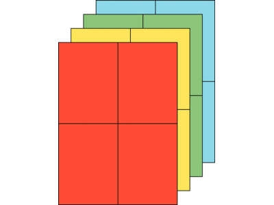 Permanent haftende Papieretiketten in verschiedenen Farben