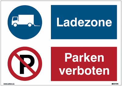Ladezone Schild mit Parkverbotssymbol praxiserprobt