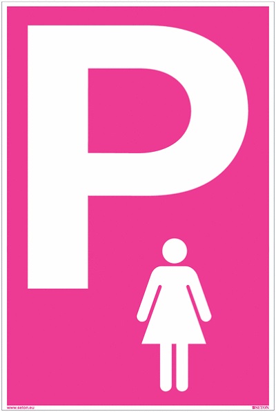Frauenparkplatzschild in Pink