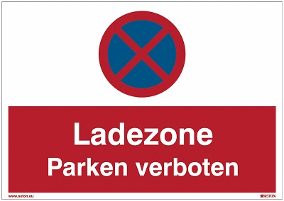 Schild “Ladezone” mit Parkverbot