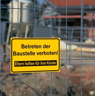 Sicherheitskennzeichen für die Baustelle