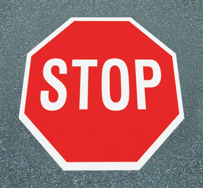 Straßenmarkierung, STOP-Zeichen
