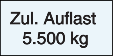 Vorlage: Zul. Auflast 5.000 kg