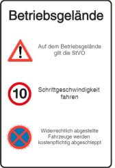 Vorlage: Verkehrstafel - Achtung - Schritt fahren - Absolutes Haltverbot