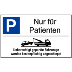 Vorlage: Parkplatz-Abschlepphinweis - Nur für Patienten