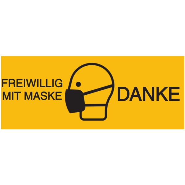 Vorlage: Aufkleber - Freiwillig mit Maske - Danke
