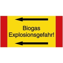 Vorlage: Rohrkennzeichnung: Biogas - Explosionsgefahr!