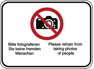 Vorlage: Bitte fotografieren Sie keine fremden Menschen