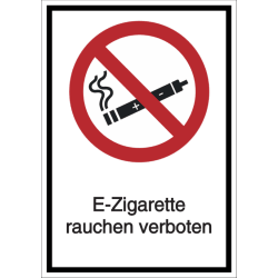 Vorlage: Kombi-Verbotsschild E-Zigarette rauchen verboten
