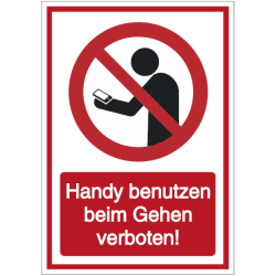 Vorlage: Kombi-Schild Handy benutzen beim Gehen verboten!