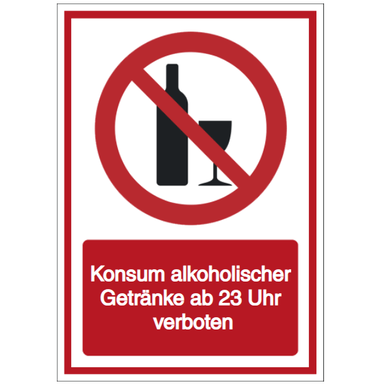 Vorlage: Konsum alkoholischer Getränke ab 23 Uhr verboten