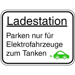 Vorlage: Ladestation - Parken nur für Elektrofahrzeuge zum Tanken