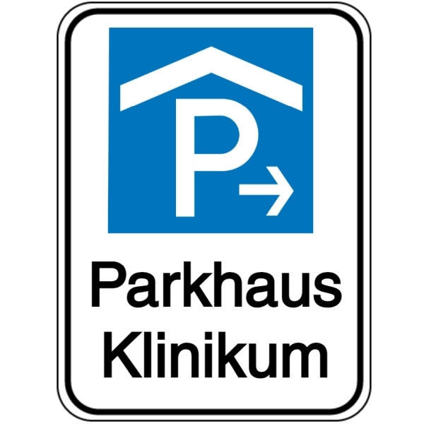 Vorlage: Parkhaus Hinweisschild Pfeil