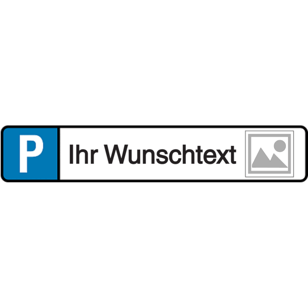 Vorlage: Parkplatz-Reservierungsschilder aus Aluminium mit Text und Logo nach Wunsch