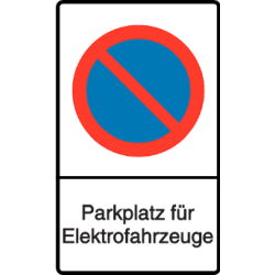 Vorlage: Parkverbot - Parkplatz für Elektrofahrzeuge
