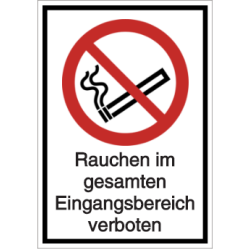 Vorlage: Rauchen im gesamten Eingangsbereich verboten