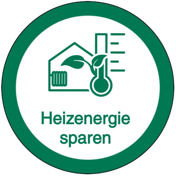 Vorlage: Schild / Aufkleber - Heizenergie sparen