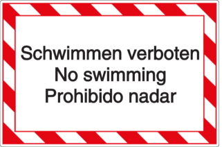 Vorlage: Schwimmen verboten-No swimming-Prohibido nadar
