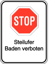Vorlage: HALT! Steilufer-Baden verboten