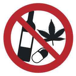 Vorlage: Symbol Alkohol, Medikamente und Drogen verboten