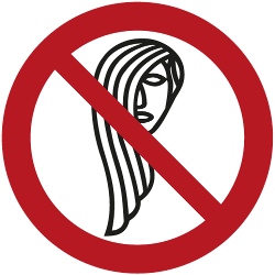 Vorlage: Symbol Bedienung mit langen Haaren verboten