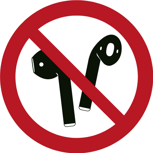Vorlage: Symbol EarPods / In-Ear Kopfhörer verboten