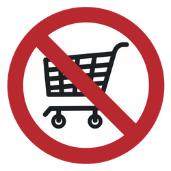Vorlage: Symbol Einkaufswagen mitnehmen verboten